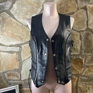 🖤 Vintage Leather Motorcycle Vest – True Element 🖤